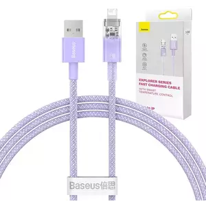 Kábel Fast Charging cable Baseus USB-A to Lightning Explorer Series 1m 2.4A, purple (6932172628963) kép