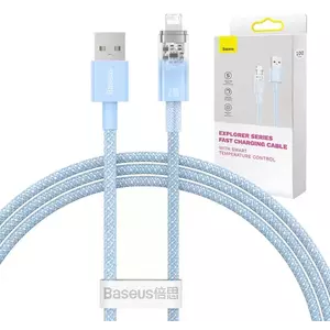 Kábel Fast Charging Cable Baseus Explorer USB to Lightning 2.4A 1m, blue (6932172628970) kép