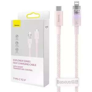 Kábel Fast Charging cable Baseus USB-C to Lightning Explorer Series 1m, 20W, pink (6932172629076) kép