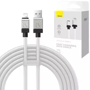 Kábel Fast Charging cable Baseus USB-A to Lightning CoolPlay Series 2m, 2.4A, white (6932172626778) kép