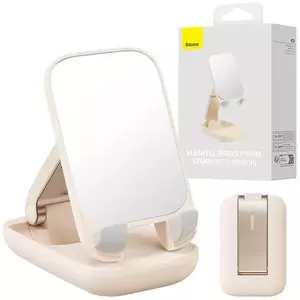 Folding Phone Stand Baseus with mirror, baby pink (6932172629915) kép