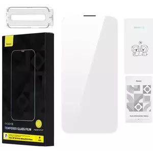 TEMPERED KIJELZŐVÉDŐ FÓLIA Tempered Glass Baseus 0.4mm Iphone 13 Pro Max/14 Plus + cleaning kit (6932172626273) kép