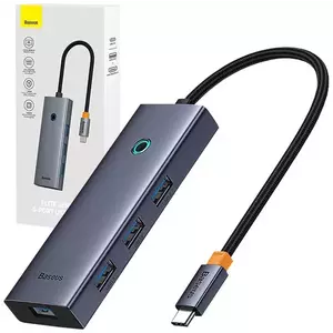 USB Hub Baseus UltraJoy Hub 5in1 5-Port (1xHDMI 4K@30Hz + 4xUSB 3.0) grey (6932172631826) kép