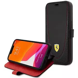 Tok Ferrari FEFLBKP13LRGOK iPhone 13 Pro 6.1" black book Leather Curved Line (FEFLBKP13LRGOK) kép