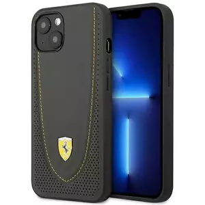 Tok Ferrari FEHCP13MRGOG iPhone 13 6.1" black hardcase Leather Curved Line (FEHCP13MRGOG) kép