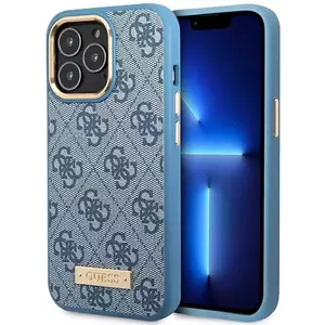Tok Guess GUHMP14LU4GPRB iPhone 14 Pro 6.1" blue hard case 4G Logo Plate MagSafe (GUHMP14LU4GPRB) kép