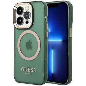 Tok Guess GUHMP14XHTCMA iPhone 14 Pro Max 6, 7" khaki hard case Gold Outline Translucent MagSafe (GUHMP14XHTCMA) kép
