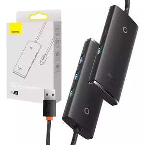 USB Hub HUB Adapter 4-Port USB-C Baseus OS-Lite 25cm (Black) kép