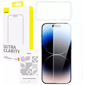 TEMPERED KIJELZŐVÉDŐ FÓLIA Tempered Glass screen protector Baseus OS Diamond Series HD for Iphone 14 Pro Max (Clear) kép