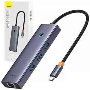 USB Hub 4in1 Hub Baseus UltraJoy USB-C do 3x USB 3.0 + RJ45 (space grey) kép
