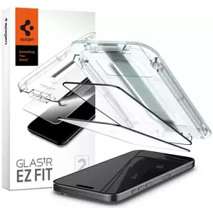 TEMPERED KIJELZŐVÉDŐ FÓLIA Spigen Glass tR EZ Fit 2 Pack, FC Black - iPhone 15 Pro (AGL06893) kép