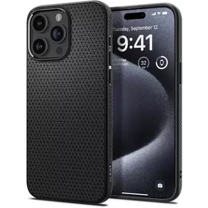 Tok Spigen Liquid Air, matte black - iPhone 15 Pro (ACS06704) kép