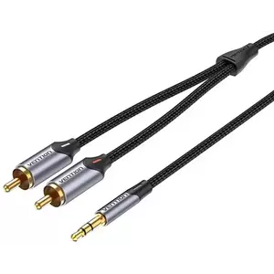 Kábel 2xRCA cable (Cinch) jack to 3.5mm Vention BCNBI 3m (grey) kép