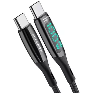 Kábel USB-C to USB-C cable BlitzWolf BW-TC23, with display, 100W, 1.8m (black) kép