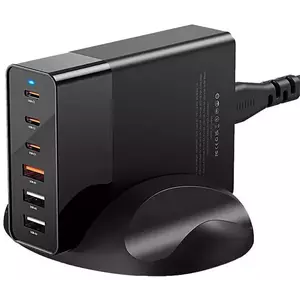 Töltő Wall charger Blitzwolf BW-S25, 75W, 3x USB + 3x USB-C (black) kép