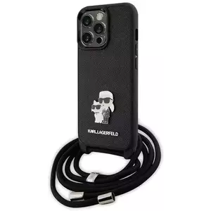 Tok Karl Lagerfeld KLHCP13LSAKCPSK iPhone 13 Pro hardcase black Crossbody Saffiano Metal Pin Karl & Choupette (KLHCP13LSAKCPSK) kép