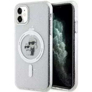 Tok Karl Lagerfeld KLHMN61HGKCNOT iPhone 11 / Xr 6.1" transparent hardcase Karl&Choupette Glitter MagSafe (KLHMN61HGKCNOT) kép