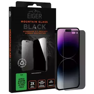 TEMPERED KIJELZŐVÉDŐ FÓLIA Eiger Mountain Black Privacy Screen Protector 2.5D for Apple iPhone 15 Plus / 15 Pro Max in Black kép