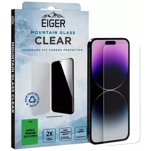 TEMPERED KIJELZŐVÉDŐ FÓLIA Eiger Mountain Glass CLEAR for Apple iPhone 15 / 15 Pro in Clear kép