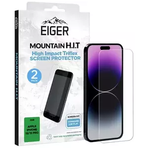 TEMPERED KIJELZŐVÉDŐ FÓLIA Eiger Mountain H.I.T. Screen Protector (2 Pack) for Apple iPhone 15 / 15 Pro kép