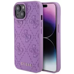 Tok Guess GUHCP15SP4EPMU iPhone 15 6.1" light purple hardcase Leather 4G Stamped (GUHCP15SP4EPMU) kép