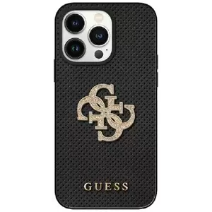 Tok Guess GUHCP15SPSP4LGK iPhone 15 6.1" black hardcase Leather Perforated 4G Glitter Logo (GUHCP15SPSP4LGK) kép