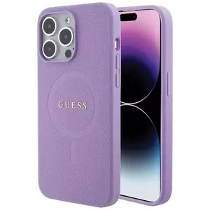 Tok Guess GUHMP15XPSAHMCU iPhone 15 Pro Max 6.7" purple hardcase Saffiano MagSafe (GUHMP15XPSAHMCU) kép