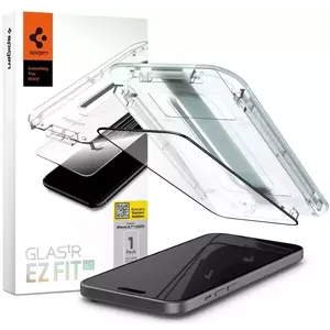 TEMPERED KIJELZŐVÉDŐ FÓLIA Spigen Glas.TR FC iPhone 15 Plus 6.7" "EZ FIT" tempered glass black frame (AGL06888) kép