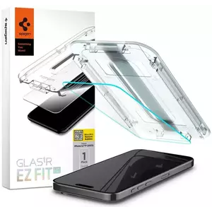 TEMPERED KIJELZŐVÉDŐ FÓLIA Spigen Glas.TR iPhone 15 Pro Max 6.7" "EZ FIT" clear black (AGL06878) kép