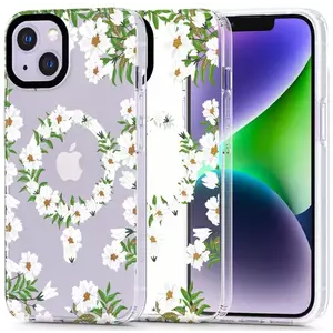 Tech-Protect Magmood MagSafe tok iPhone 14, white daisy kép