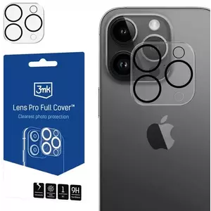TEMPERED KIJELZŐVÉDŐ FÓLIA 3MK Lens Pro Full Cover iPhone 11 Pro/11 Pro Max Tempered Glass for Camera Lens with Mounting Frame 1pcs kép