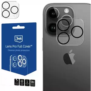 TEMPERED KIJELZŐVÉDŐ FÓLIA 3MK Lens Pro Full Cover iPhone 13 Pro/ 13 Pro Max Tempered glass for camera lens with mounting frame 1pcs kép