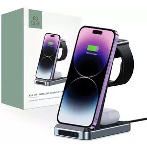 TECH-PROTECT QI15W-A26 3IN1 WIRELESS CHARGER BLACK (9490713934487) kép