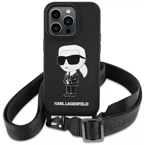 Tok Karl Lagerfeld KLHCP15SSCBSKNK iPhone 15 6.1" hardcase black Crossbody Silicone Ikonik (KLHCP15SSCBSKNK) kép