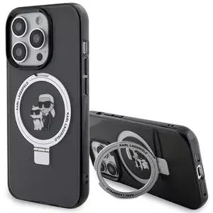 Tok Karl Lagerfeld KLHMP15LHMRSKCK iPhone 15 Pro 6.1" black hardcase Ring Stand Karl&Choupettte MagSafe (KLHMP15LHMRSKCK) kép