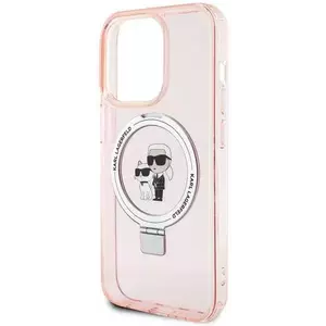 Tok Karl Lagerfeld KLHMP15LHMRSKCP iPhone 15 Pro 6.1" pink hardcase Ring Stand Karl&Choupettte MagSafe (KLHMP15LHMRSKCP) kép