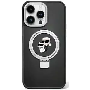 Tok Karl Lagerfeld KLHMP15SHMRSKCK iPhone 15 6.1" black hardcase Ring Stand Karl&Choupettte MagSafe (KLHMP15SHMRSKCK) kép