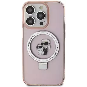Tok Karl Lagerfeld KLHMP15SHMRSKCP iPhone 15 6.1" pink hardcase Ring Stand Karl&Choupettte MagSafe (KLHMP15SHMRSKCP) kép