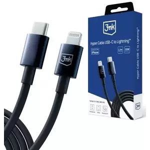 Kábel 3MK Hyper Cable USB-C - Lightning 20W 1.2m Black Cable kép