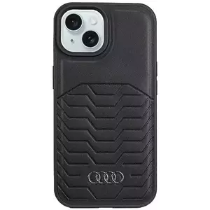Tok Audi Synthetic Leather MagSafe iPhone 15 6.1" black hardcase AU-TPUPCMIP15-GT/D3-BK (AU-TPUPCMIP15-GT/D3-BK) kép