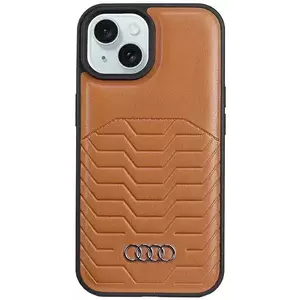 Tok Audi Synthetic Leather MagSafe iPhone 15 Plus 6.7" brown hardcase AU-TPUPCMIP15M-GT/D3-BN (AU-TPUPCMIP15M-GT/D3-BN) kép