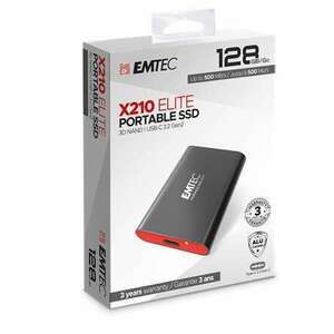 EMTEC SSD (külső memória), 128GB, USB 3.2, 500/500 MB/s, EMTEC "X210" kép