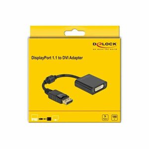 Delock 61008 DisplayPort 1.1 apa - DVI anya passzív fekete adapter kép