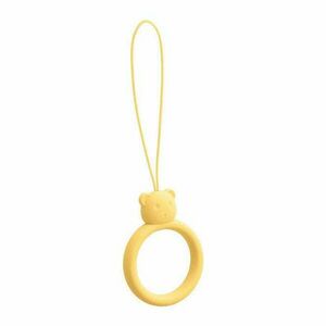 Szilikon nyaklánc egy telefonos medve gyűrűjéhez ujjal sárga kép