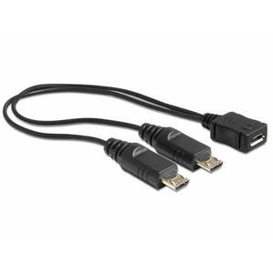 Delock USB micro B anya > 2 x USB micro-B apa kábel, 20.5 cm kép