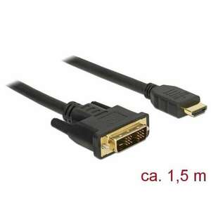 DeLock DVI-D (Single Link) male > HDMI-A male 1, 5m Black 85583 kép