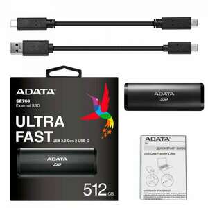 512GB ADATA SE760 külső SSD meghajtó fekete (ASE760-512GU32G2-CBK) kép