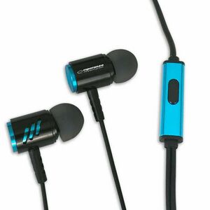 Fülhallgató mikrofonnal - Esperanza EH207KB - Fekete, Kék kép