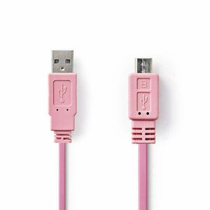 Nedis CCGP60410PK10 USB kábel 1 m USB 2.0 USB A micro-USB B Rózsaszín kép