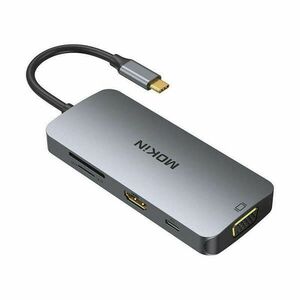 MOKiN 8in1 USB-C Adapter to 3x USB 3.0 + HDMI + USB-C + VGA + SD... kép